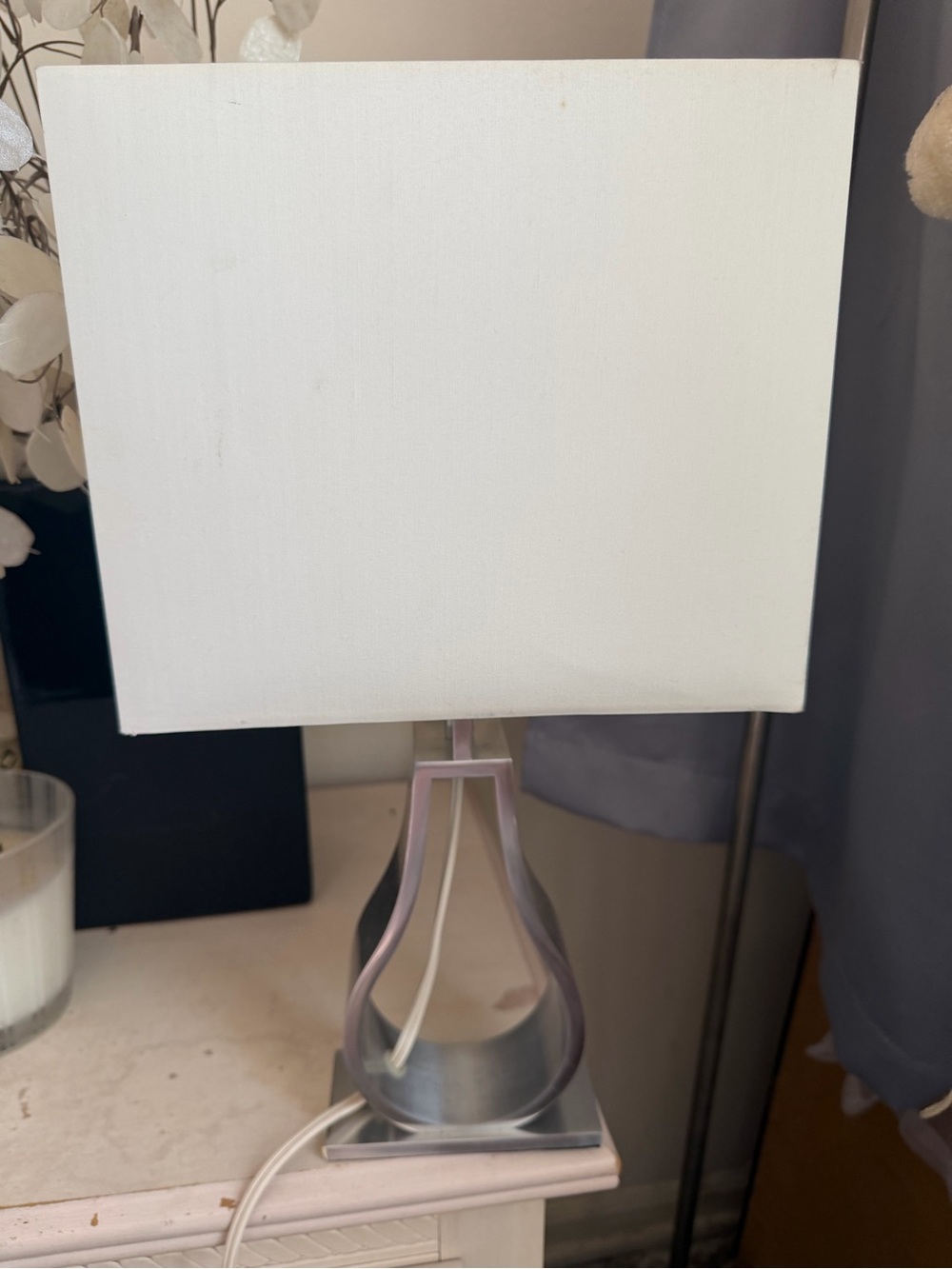 IKEA ClubbWhite Shade Table Lamp with Silver Base